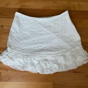 American Threads White Lace Mini Skirt